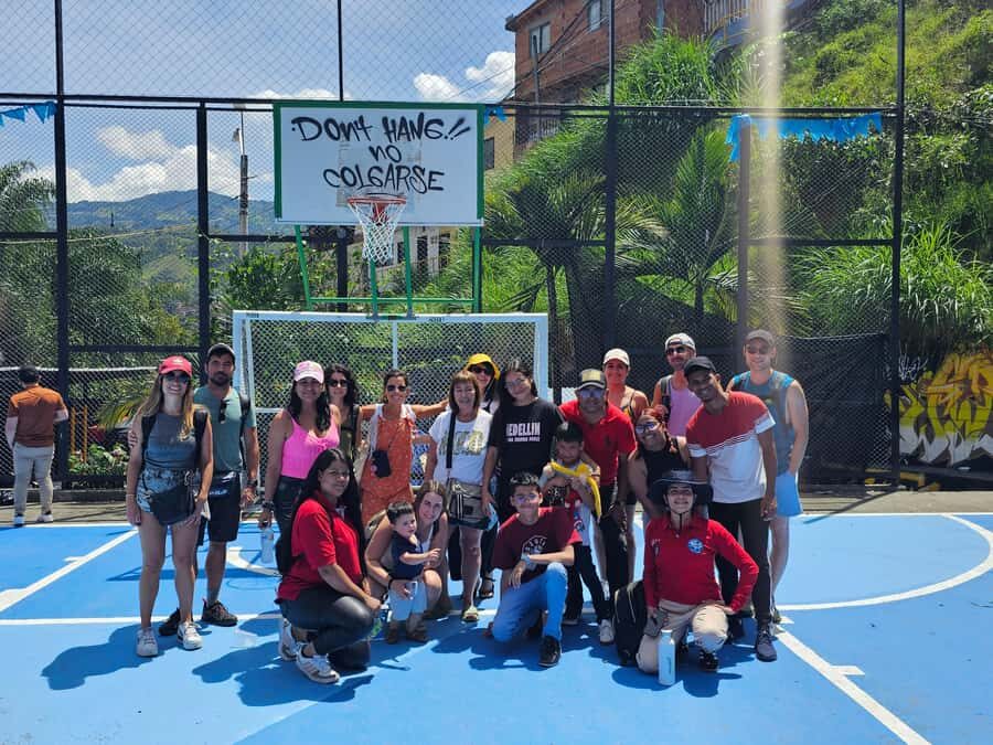 Graffiti Tour comuna 13 and cable car (made by local guides) - The Soccer Pitch Stop: Pop Culture Meets Place